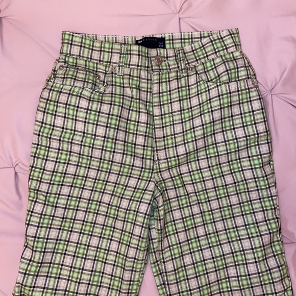 Asos Green Plaid Straight Leg Pants - Picture 4 of 6